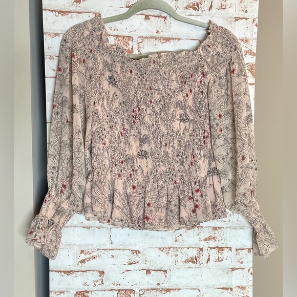 Alexis Tops - Alexis Blouse with Red and Black Floral Design